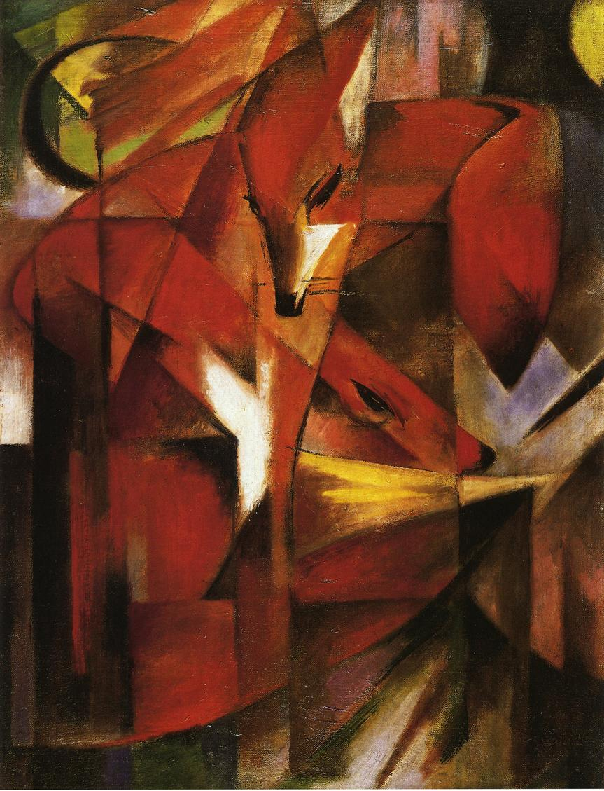 (image for) Handmade oil painting Copy paintings of famous artists Franz Marc's art Foxes 1913